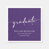 Serviette En Papier Script moderne Diplôme photo simple (Devant)