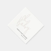Serviette En Papier Script moderne Dusty rose Oh Baby shower (Coin)