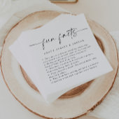 Serviette En Papier Script moderne Fun Faits Mariage Napkins