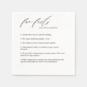 Serviette En Papier Script moderne Fun Faits Mariage Napkins (Devant)