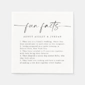 Serviette En Papier Script moderne Fun Faits Mariage Napkins (Devant)