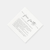 Serviette En Papier Script moderne Fun Faits Mariage Napkins (Coin)