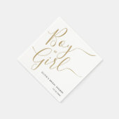 Serviette En Papier Script Moderne Gold Garçon Ou Fille Genre Revela P (Coin)