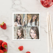 Serviette En Papier Script moderne GRADUATE 4 photo Collage (En situation)