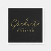 Serviette En Papier Script moderne Graduation personnalisée (Devant)