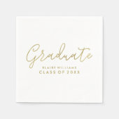 Serviette En Papier Script moderne Graduation personnalisée (Devant)