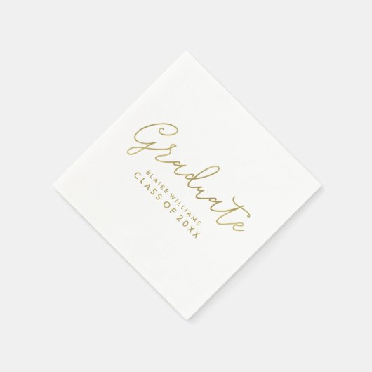 Serviette En Papier Script moderne Graduation personnalisée (Coin)