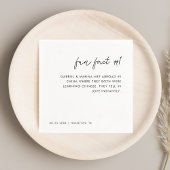 Serviette En Papier Script moderne noir et blanc Fun Fact # 1 Mariage