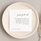 Serviette En Papier Script moderne noir et blanc Fun Fact # 3 Mariage