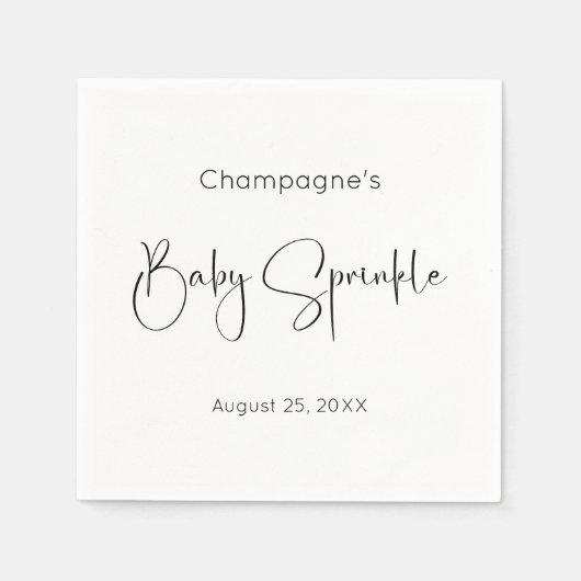 Serviette En Papier Script moderne saupoudrage bébé (Devant)