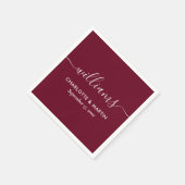 Serviette En Papier Script moderne simple et élégant Mariage de Bourgo (Coin)