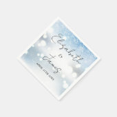 Serviette En Papier Script moderne Snowflakes Mariage hivernal (Coin)