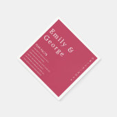 Serviette En Papier Script moderne Viva Magenta Fun Faits Mariage (Coin)
