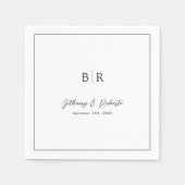 Serviette En Papier Script officiel Monogramme Mariage Vaisselle (Devant)