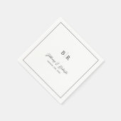 Serviette En Papier Script officiel Monogramme Mariage Vaisselle (Coin)