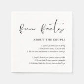 Serviette En Papier Script personnalisé noir blanc Mariage faits amusa (Devant)