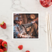 Serviette En Papier Script photo de 40e anniversaire (En situation)
