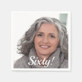 Serviette En Papier Script photo de 60e anniversaire (Devant)