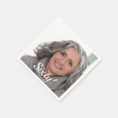 Serviette En Papier Script photo de 60e anniversaire (Coin)