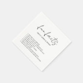 Serviette En Papier Script rustique Mariage moderne (Coin)