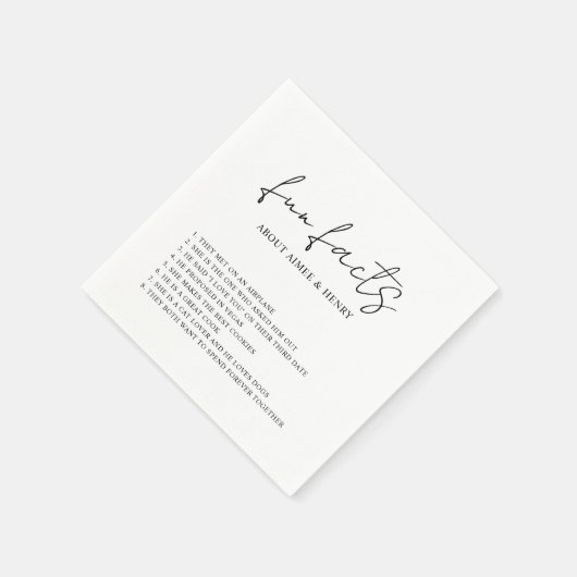 Serviette En Papier Script rustique Mariage moderne (Coin)