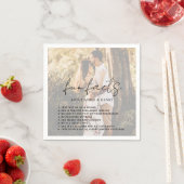 Serviette En Papier Script rustique Photo Mariage moderne (En situation)