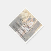 Serviette En Papier Script rustique Photo Mariage moderne (Coin)
