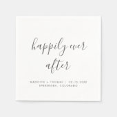 Serviette En Papier Script simple et élégant heureux après le Mariage (Devant)
