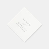 Serviette En Papier Script simple et élégant Mariage noir et blanc (Coin)