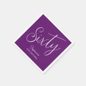 Serviette En Papier Script simple moderne Automne Purple 60e anniversa (Coin)