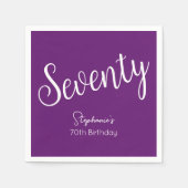Serviette En Papier Script simple moderne Automne Purple 70e anniversa (Devant)