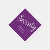 Serviette En Papier Script simple moderne Automne Purple 70e anniversa (Coin)