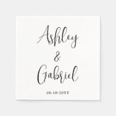 Serviette En Papier Script tendance Calligraphie Simple Mariage modern (Devant)