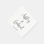 Serviette En Papier Script tendance Calligraphie Simple Mariage modern (Coin)