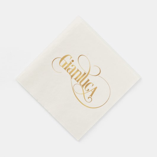 Serviette En Papier Script Tourbillonnant personnalisé Gianluca (Coin)