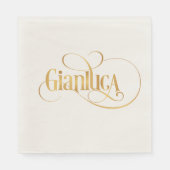 Serviette En Papier Script Tourbillonnant personnalisé Gianluca (Devant)