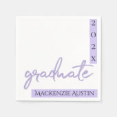 Serviette En Papier Script violet de fin d'études | Chic Lavender Keep (Devant)