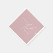 Serviette En Papier Script Whimsical | Dusty Rose Mariage (Coin)