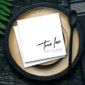 Serviette En Papier Script Whimsical Romantique Véritable Amour : Mari