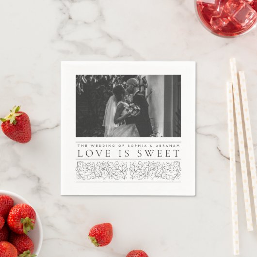 Serviette En Papier Scrolling officiel Feuille Photo Love is Sweet (En situation)