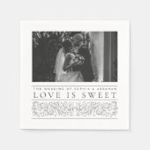 Serviette En Papier Scrolling officiel Feuille Photo Love is Sweet (Devant)