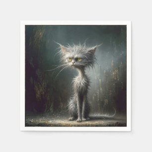 Serviette En Papier Scruffy City Street Cat