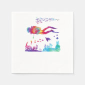 Serviette En Papier Scuba Diving Diver Tie Dye (Devant)