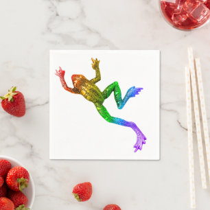 Serviette En Papier Sculpture de grenouille arc-en-ciel de SlipperyJoe