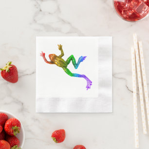 Serviette En Papier Sculpture de grenouille arc-en-ciel de SlipperyJoe