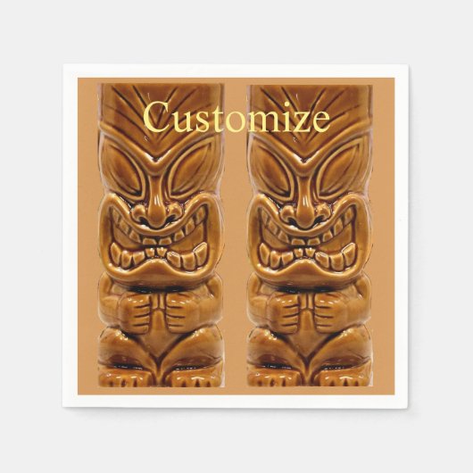 Serviette En Papier Sculpture Gold Tiki Thunder_Cove (Devant)