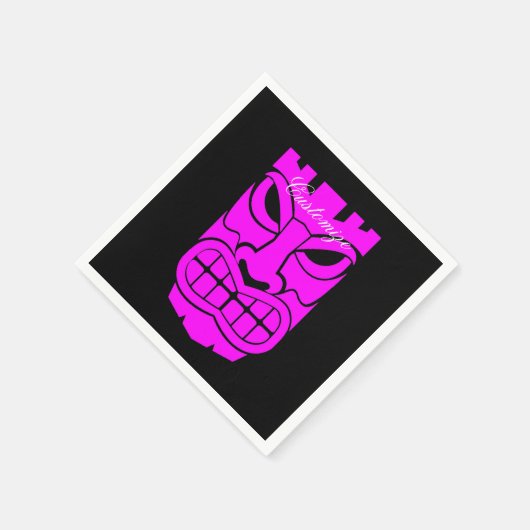 Serviette En Papier Sculpture Tiki rose Thunder_Cove (Coin)