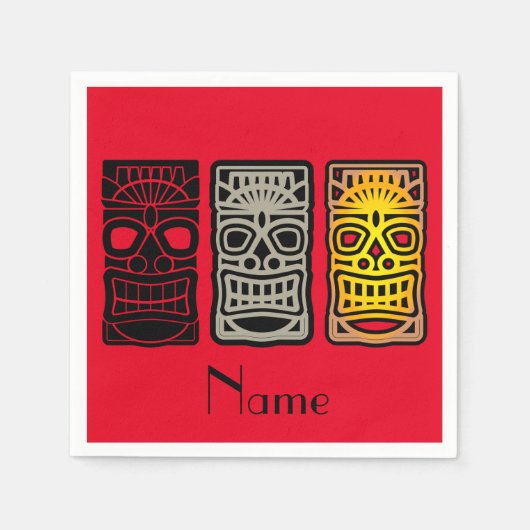 Serviette En Papier Sculptures Triple Tiki Thunder_Cove (Devant)