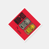Serviette En Papier Sculptures Triple Tiki Thunder_Cove (Coin)