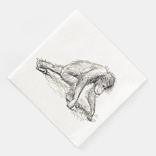 Serviette En Papier Se Poser Autour - Young Ape Gorilla (Coin)